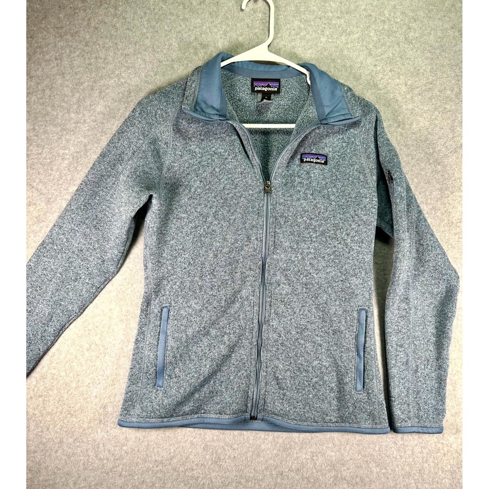 Patagonia Better Sweater Jacket Women Medium Heather Blue Fleece Lined Cozy Warm